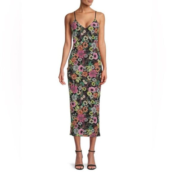 AFRM Amina Floral Print Slip Bodycon Dress Women’s Size Small - Picture 6 of 9